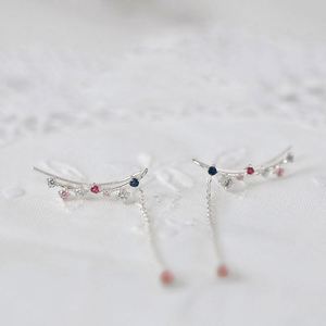Dylam Dainty Stylish Women Fine Fashion Jewelry S925 Silver Rhodium Plated 5a Diamond Cubic Zirconia <b>Hook</b> Dangle Stud <b>Earrings</b> - Product Image 3