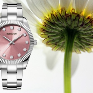 Reloj de Pulsera Besseron 2025 Deportivo de Cuarzo con Diamantes de Moda, Diseño de Esfera Especial Personalizado, Elegante Reloj de Acero Inoxidable para Mujer, Regalo Empresarial - Product Image 3