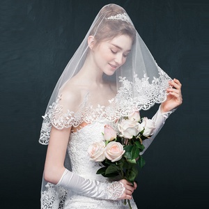 <span class=keywords><strong>Voile</strong></span> de <span class=keywords><strong>mariée</strong></span> <span class=keywords><strong>simple</strong></span> et élégant <span class=keywords><strong>Voile</strong></span> de <span class=keywords><strong>mariée</strong></span> brodé en dentelle blanche <span class=keywords><strong>Voile</strong></span> de mariage romantique généreux - Product Image 1