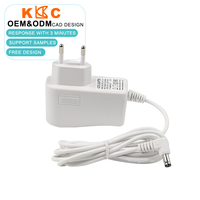 Adaptador de Corriente de 12V 1.5A para la UE, 18W / Fuente de Alimentación de CA/CC para Montaje en Pared, Enchufe en Ángulo Recto / Transformador para Cámara CCTV y Tiras LED