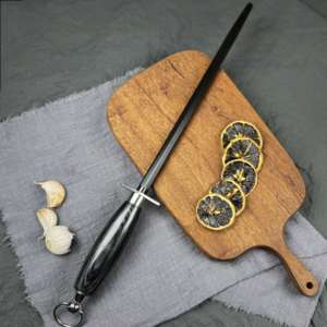 12 Inch Chuyên Nghiệp Mài Giũa Màu Đen Thép Carbon Cao Dao Mài Mài Giũa Thép Dao Mài Que Với Pakka Gỗ - Product Image 5