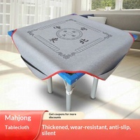 Tapis de Mahjong de Luxe Épais et Imperméable avec Poches, Antidérapant, Carré, pour Divertissement à Domicile et Utilisation au Poker