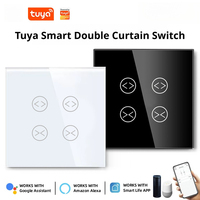 Interruptor Inteligente Dual WiFi/Zigbee para Cortinas, Control Remoto por App Tuya, Uso Interior, Material Ignífugo, Sin Cable Vivo, Botón de Luz