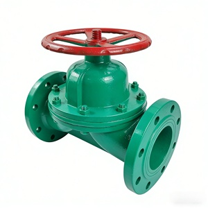 Vanne à diaphragme à bride G41J, en fonte résistante à la corrosion, avec revêtement en caoutchouc, pour le traitement des eaux usées chimiques - Product Image 5