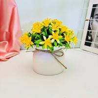Décoration de table de jardin pour le Nouvel An et Thanksgiving, mini-fleur artificielle blanche en pot, écologique, durable, de haute qualité, fausse