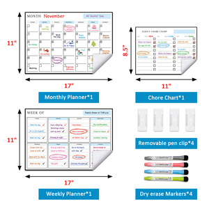 UNI-FELT Removable Interactive Dry Erase <strong>Weekly</strong> <strong>Planner</strong> Customized Size Works Any <strong>Wall</strong> No Damage Reusable for School Office More - Product Image 3
