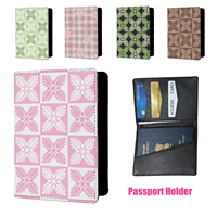 Housse de protection pour passeport en cuir PU rose hawaïen, design personnalisé, multifonctionnelle, porte-cartes de crédit et passeport