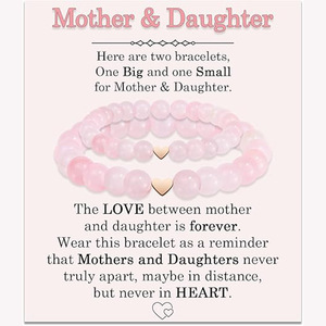 Pulsera a juego para mamá e hija, con cuentas coloridas y dije de corazón, ajustable, de CYNYA Factory Supply, para regalo al por mayor. - Product Image 3