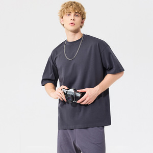 Camiseta Personalizada con Cuello Grueso, 230gsm, 260gsm, 300gsm, Corte Recto, Oversize, Impresión Digital, 100% Algodón para Hombre - Product Image 3