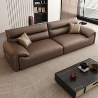 Komfortable, moderne, modulare Ledersofas mit Relaxfunktion für Wohnzimmer in Apartments und Villen