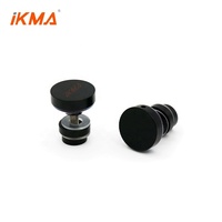 Accessoires de porte coulissante en verre sans cadre pour salle de bain en acier inoxydable 304 noir mat fabriqués par IKMA