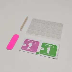 Press on Nails Application Kit Including Cleaning Wipes, Sticker, Nail File, 24 Sticky Jelly Glue Adhesive Nail Tabs