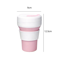 Gobelet à café de voyage pliable en silicone avec couvercle, tasse à eau pliable, gobelet à café réutilisable portable pour boissons chaudes et froides