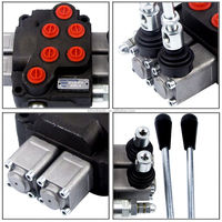 Vanne de commande directionnelle manuelle monobloc DCV40 50L-Min à 2 leviers, personnalisée pour chariot élévateur, chargeur, assainissement