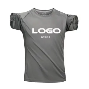 T-shirt de course à pied pour hommes couleur unie t-shirt unisexe logo imprimé personnalisé vierge 100% polyester t-shirt de gymnastique surdimensionné