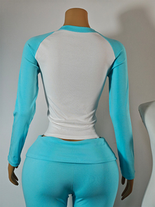 Nuovo Completo Estivo a Due Pezzi per Donna, Top a Maniche Lunghe con Pantaloni, Outfit Casual da Casa, Leggero, Vendita all'Ingrosso - Product Image 4
