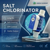 Générateur de sel autonettoyant Green Element 15-35g/h pour piscines résidentielles avec cellule en titane et installation facile