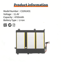 Batterie d'ordinateur portable au lithium-ion d'usine C31N1431 11,4V 57Wh pour E403S E403SA E403NA E403N Batteries pour ordinateur portable
