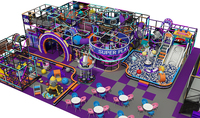 Équipement de parc d'attractions personnalisé Angel, aire de jeux intérieure populaire pour enfants avec toboggan LED et zone de trampoline