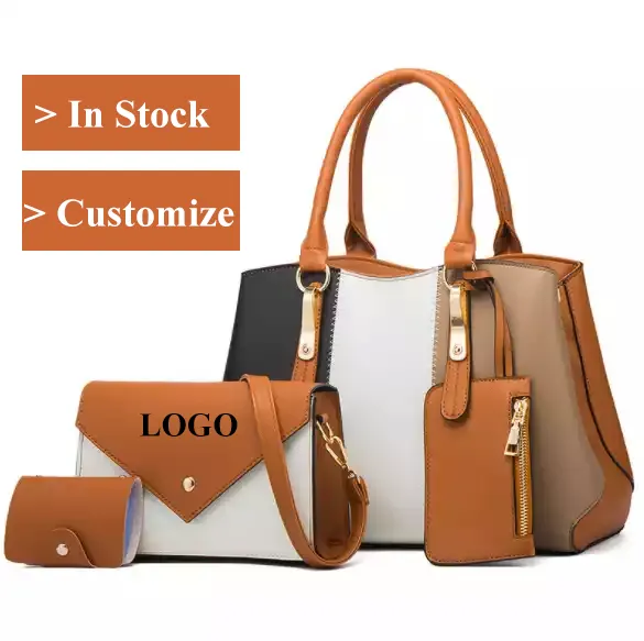 2023 New Luxury Designer Pu Leather Ladies Hand Bags Set 4 In 1 Handbag Sets trendy bags