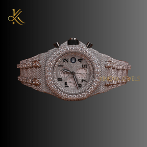 Exquisito reloj de lujo con diamantes Moissanite con movimiento de cuarzo, acabado brillante de primera calidad y atractivo de estilo moderno y elegante - Product Image 6