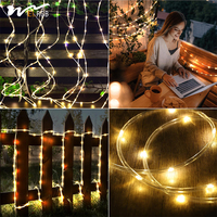 Lampe solaire en corde 72FT 200 LED Lampe solaire en corde avec télécommande 8 modes IP67 Lampes solaires de jardin étanches