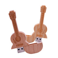 Cadeau musical Clé USB en bois Logo personnalisé Clé USB Promotion Clé USB Guitare en bois Memoria 8GB 16GB Vente en gros Clé USB