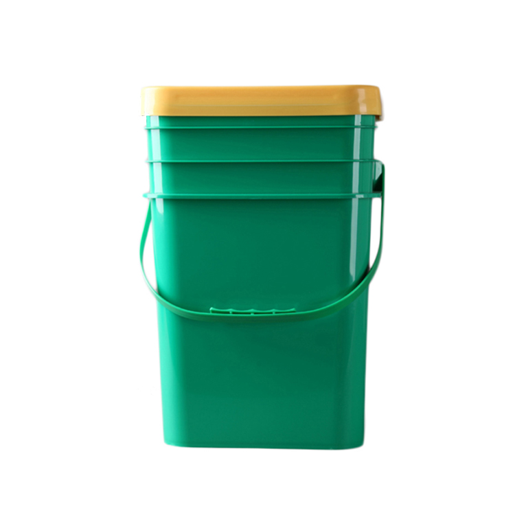 Kinds of black square bucket 20 L square plastic bucket black pail 20 liter plastic pai