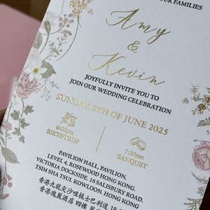 Tùy chỉnh đám cưới thẻ & phong bì màu in ấn sang trọng cao cấp thiết kế lời mời cho đám cưới đơn - Product Image 3