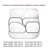 Ensemble de pare-soleil pliable universel pour voiture, 6 pièces, protection contre le soleil pour pare-brise et fenêtres de voiture