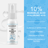 Sérum à l'acide mandélique 10% en gros, 30 ml, liquide pour le visage, anti-âge, exfoliation douce, réduit l'acné et prévient les premiers signes de vieillissement