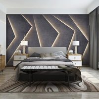 Papier peint mural 3D personnalisé avec style capitonné et effet lumineux LED pour la décoration de salon de luxe et de salle de jeux
