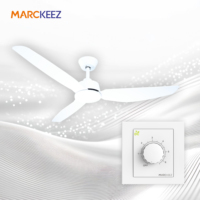 Ventilateur de plafond BLDC 52 pouces à économie d'énergie avec design silencieux et flux d'air réversible, 3 pales en ABS, sans lumière, pour usage domestique intérieur