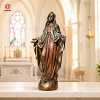 Statue de la Vierge Marie en métal, bronze et or, personnalisée en gros pour la décoration extérieure