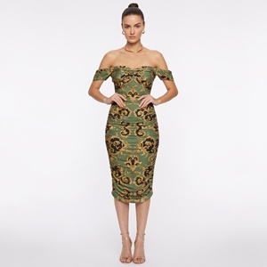 Robe de soirée longue Yijiayi-Alluring de marque Guangdong, col épaules dénudées, couleur unie, tricotée numérique 260g, pour événements formels, modèle YJYL5(<span class=keywords><strong>306</strong></span>) - Product Image 5