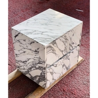 Newstar personnalisé moderne marbre Table d'appoint décor à la maison pilier travertin Table d'appoint naturel carré Cube marbre socle avec tiroir