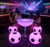 Ensemble de tabourets de bar et tables hautes à éclairage LED, étanche, lumineux, design moderne, écologique, durable, pour cuisine commerciale