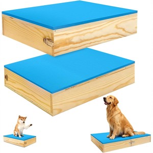 Solid Wood Dog Training Platform 2-Piece Set With Non-Slip EVA <b>Mat</b> For <b>Large</b> And Small Dogs Agility Obstacle Equipment - Product Image 1