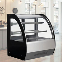 Vitrine réfrigérée commerciale à verre incurvé pour gâteaux, refroidissement par air, pour boulangerie, pâtisserie, café