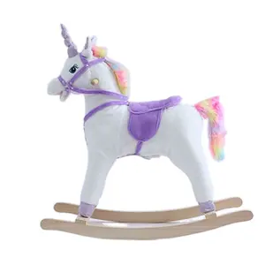 Factory supply Cute Princess Sound Effect Plush Rocking rainbow Unicorn for Rocking and Funny