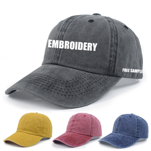 หมวกเบสบอลสีดำผ้ายีนส์ปรับได้สำหรับเล่นกีฬาล้างได้ผ้าฝ้ายแอซิดแบบย้อนยุคโลโก้ออกแบบได้ตามต้องการ - Product Image 1
