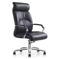 Fauteuil de bureau exécutif ergonomique en cuir véritable de luxe, pivotant, à dossier haut, minimaliste et réglable, pour la maison, le bureau et l'hôtel (vente en gros)