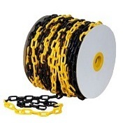 Chaîne de signalisation routière en plastique Acer 6 mm x 25 m, chaîne de sécurité jaune pour la protection routière - Product Image 3