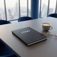 Cuaderno con Logotipo Personalizado A5, Tapa Dura, Páginas Rayadas, para Oficina, Negocios, Escuela, Reuniones