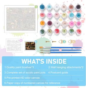 Kit de peinture <span class=keywords><strong>sur</strong></span> <span class=keywords><strong>toile</strong></span> acrylique DIY SONGWOO Mushroom Acrylic pour adultes, cadeau, décoration murale pour la maison, <span class=keywords><strong>40x50</strong></span> cm, peinture par numéros - Product Image 5
