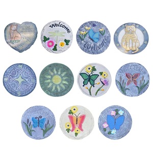 레진 빌라 잔디 발판 스텝 스톤 형광 정원 마당 장식품 나비 및 고양이 패턴 포함 - Product Image 5