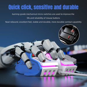 Souris de jeu ergonomique filaire USB à 10 touches, programmation macro, 13 modes d'éclairage RVB, 6 niveaux de DPI 12800, stock d'usine - Product Image 3