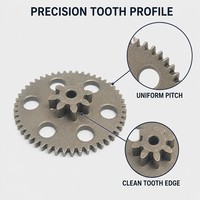 Engrenage conique sinterisé monobloc à double denture en métallurgie des poudres pour boîte de vitesses d'outils électriques