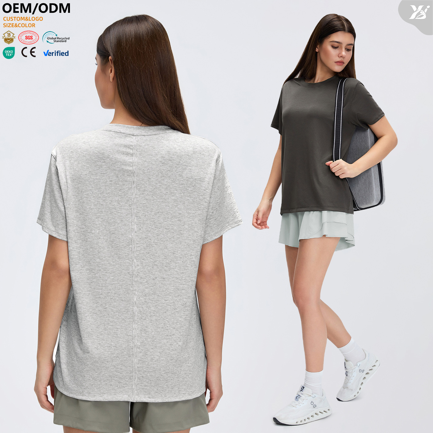 XW-D26088 Breathable Tshirt Fitness Activewear Gym Clothing Workout Outfit Exercise Short Sleeve Yoga Women's Sports Top