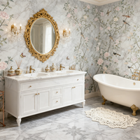 Papier peint mural moderne à motifs floraux et d'oiseaux pour chambre à coucher et salon, taille personnalisée, résistant à l'humidité